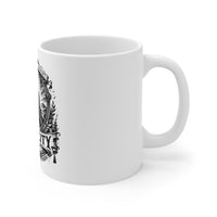 Duke City Knight Shield Mug — 'Disciplina Fide Honor' Ceramic Coffee Cup
